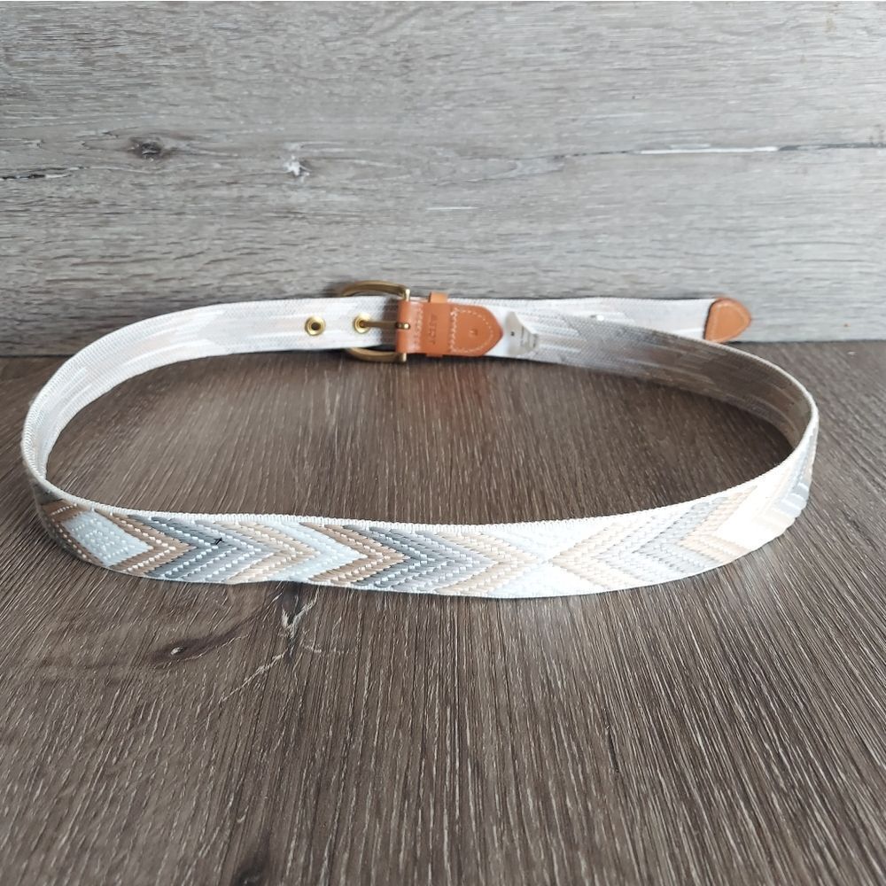 J Crew Chevron Pattern Belt Medium Euc - image 2